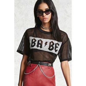 Forever 21 Black Mesh Shirt